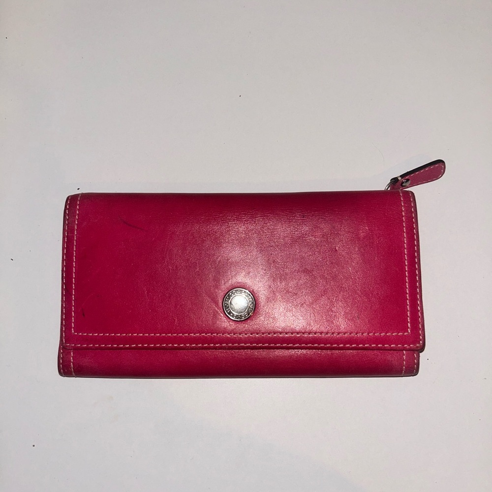 Coach Vibrant Pink Leather Wallet